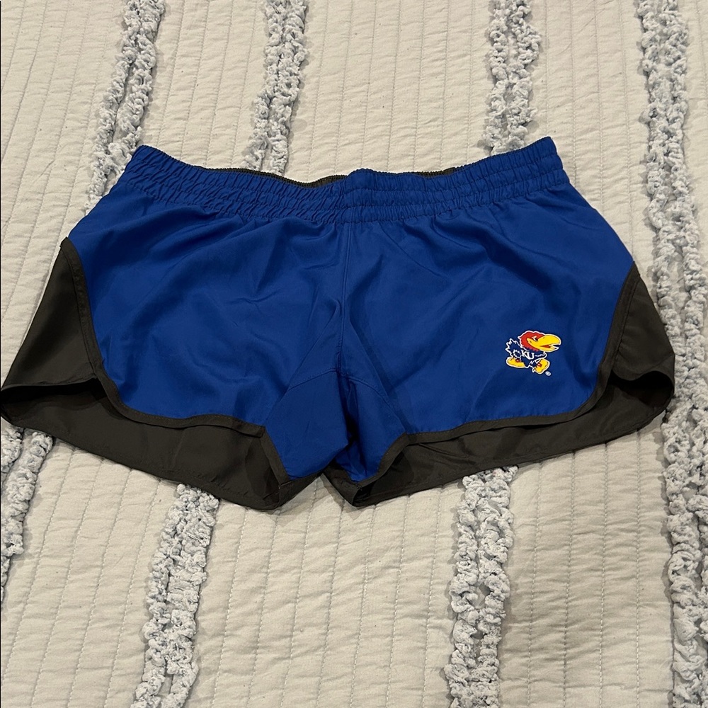 Kansas Blue and Black Women's Athletic Shorts